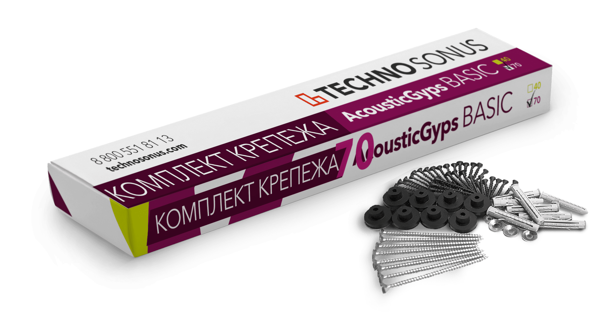 Комплект крепежа для АкустикГипс Бейсик (AcousticGyps Basic) 70