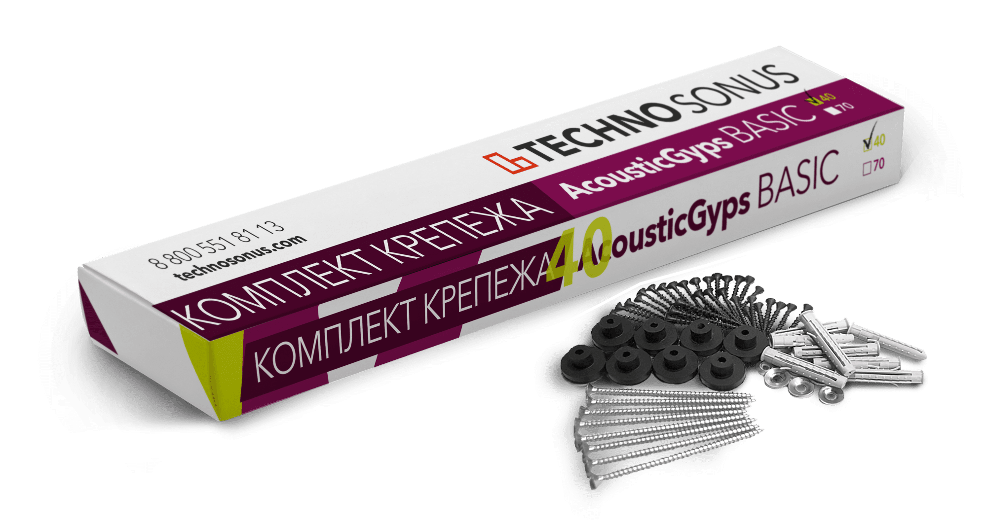 Комплект крепежа для АкустикГипс Бейсик (AcousticGyps Basic) 40